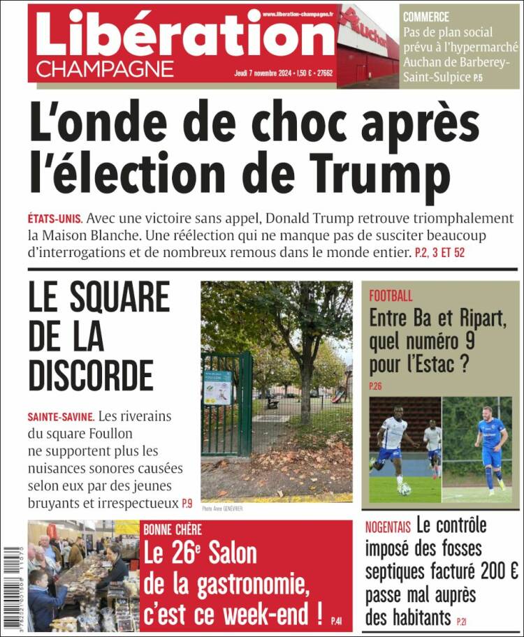 Portada de Libération Champagne (Francia)