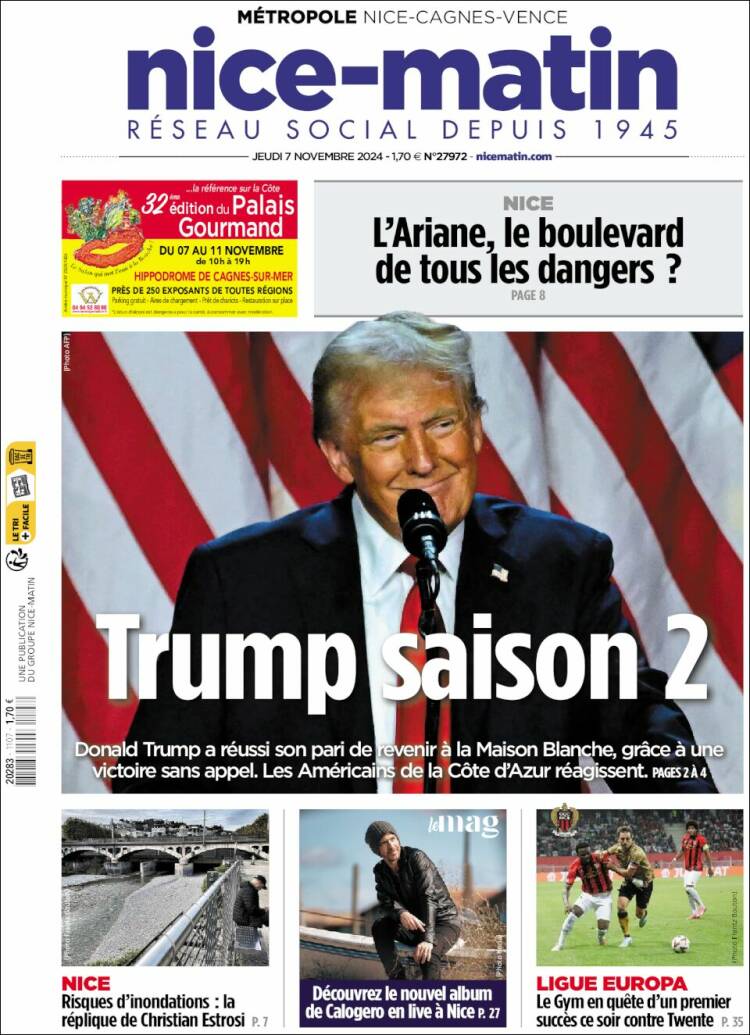Portada de Nice-Matin (Francia)