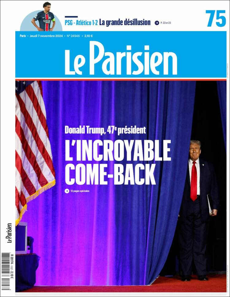 Portada de Le Parisien (Francia)