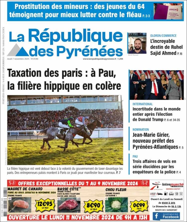Portada de La République des Pyrénées (Francia)