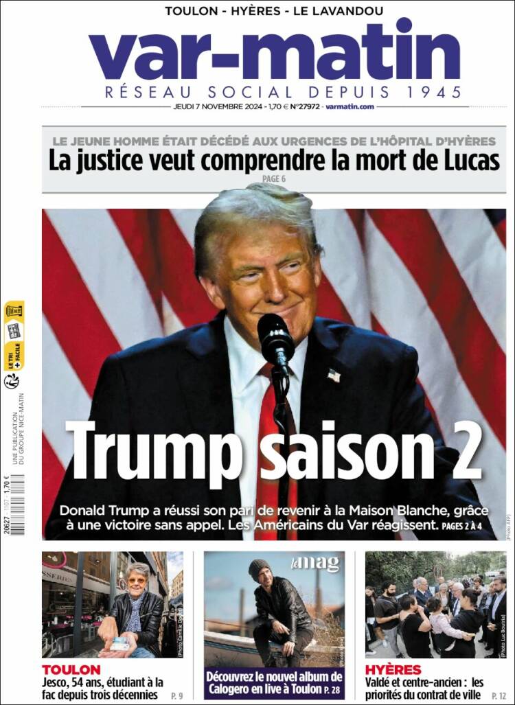 Portada de Var-Matin (Francia)