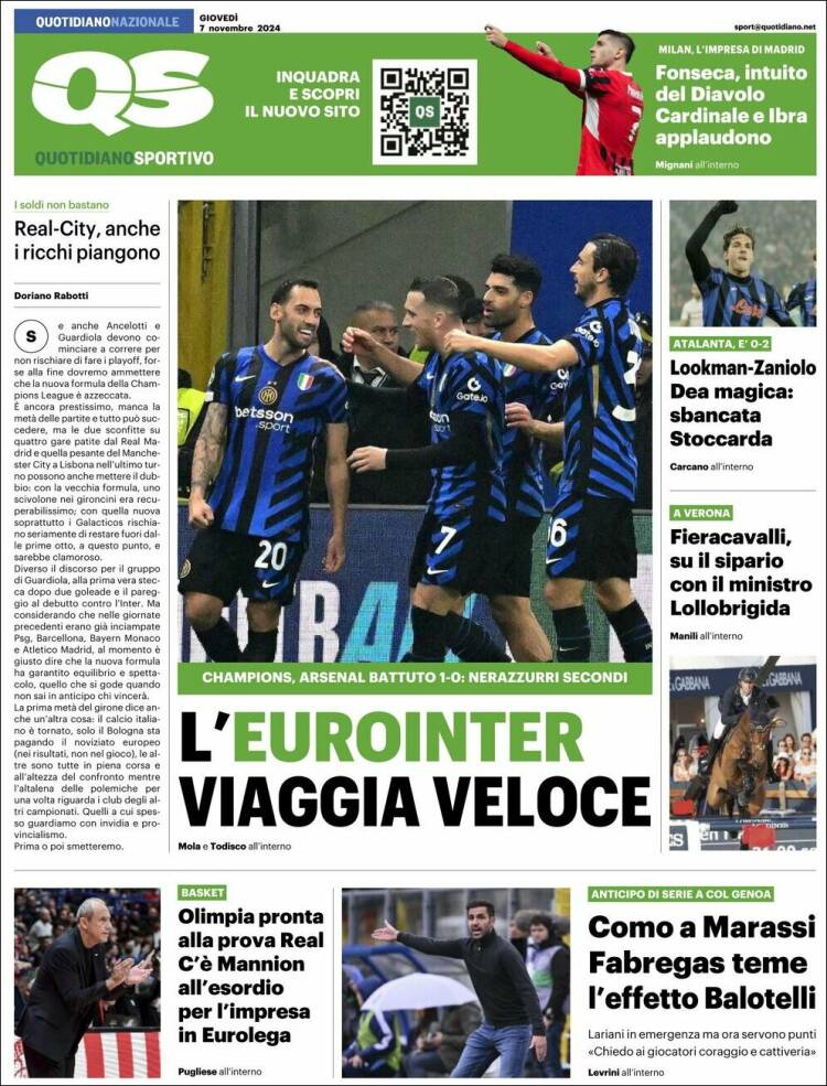 Portada de Quotidiano Sportivo (Italia)