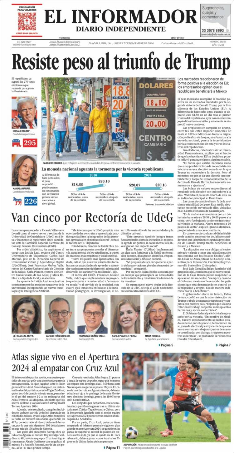 Portada de El Informador (Mexique)