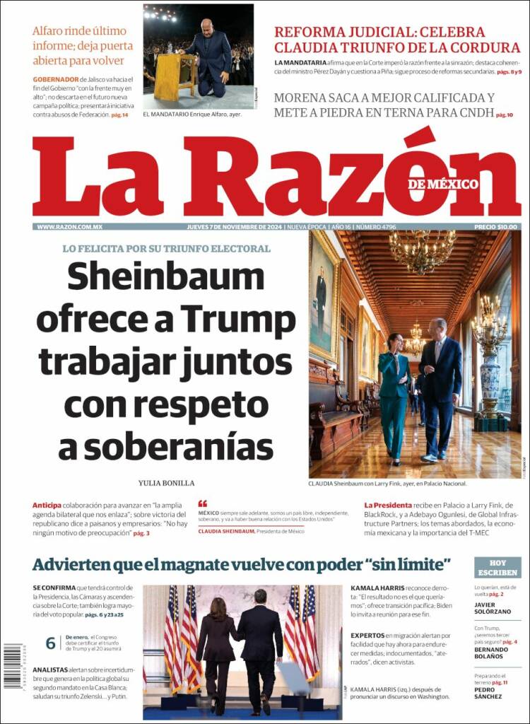 Portada de La Razón (M&eacute;xico)