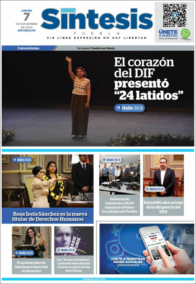 Portada de Síntesis - Puebla (M&eacute;xico)