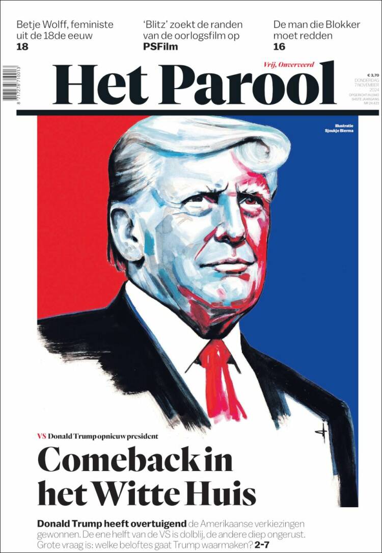 Portada de Het Parool (Pa&iacute;ses Bajos)