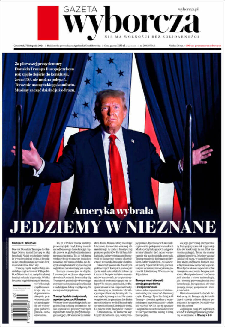 Portada de Gazeta Wyborcza (Polonia)