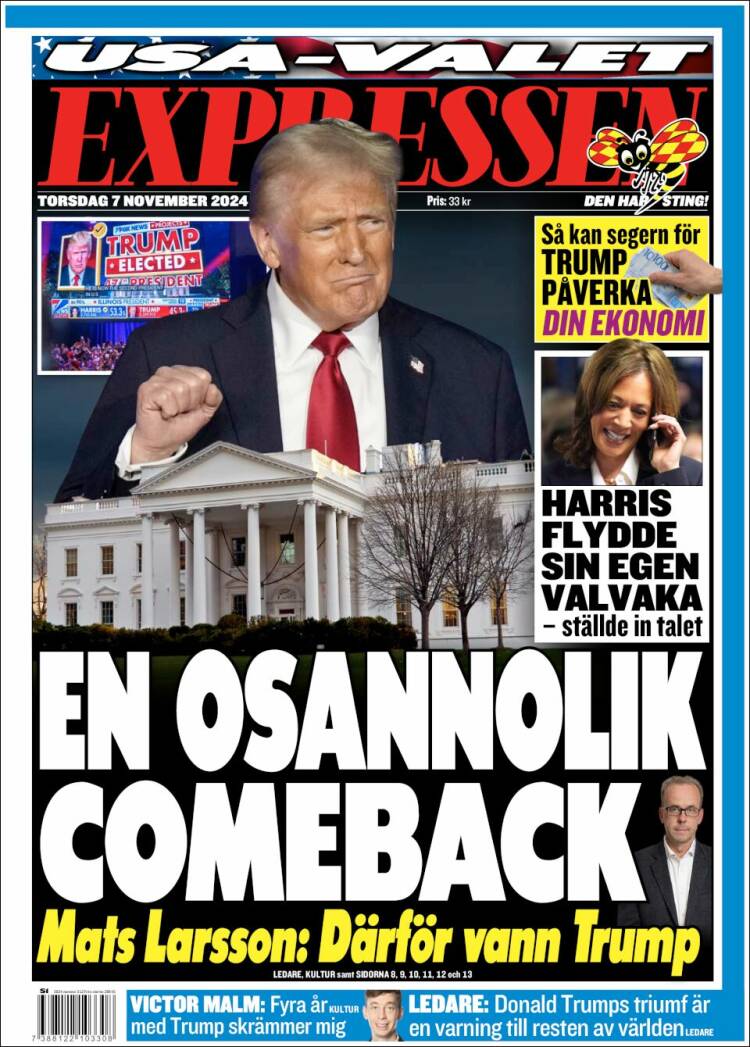 Portada de Expressen (Suecia)