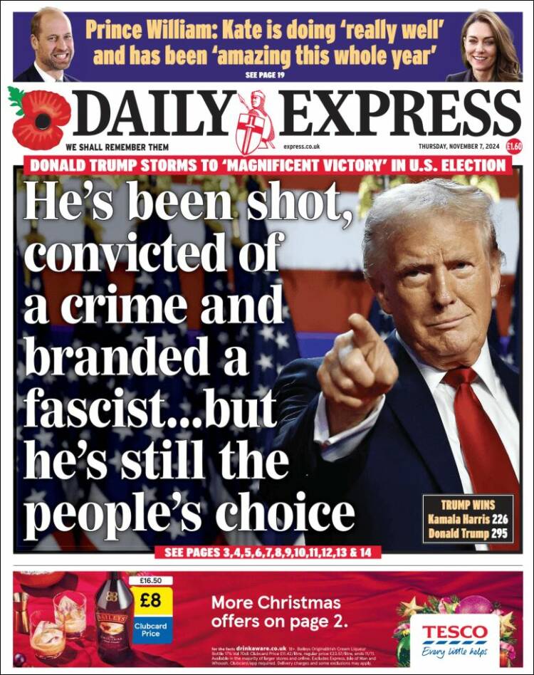 Portada de Daily Express (Reino Unido)