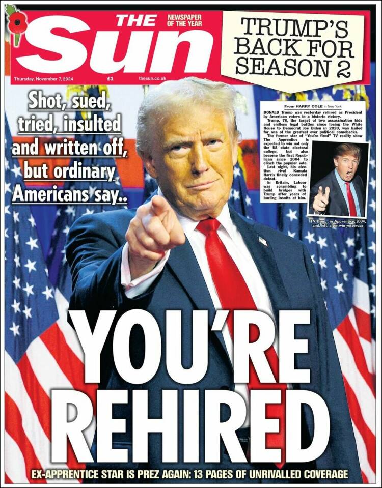 Portada de The Sun (Reino Unido)