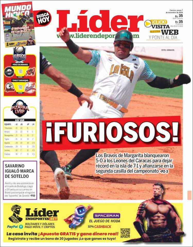 Portada de Lider en deportes (Venezuela)