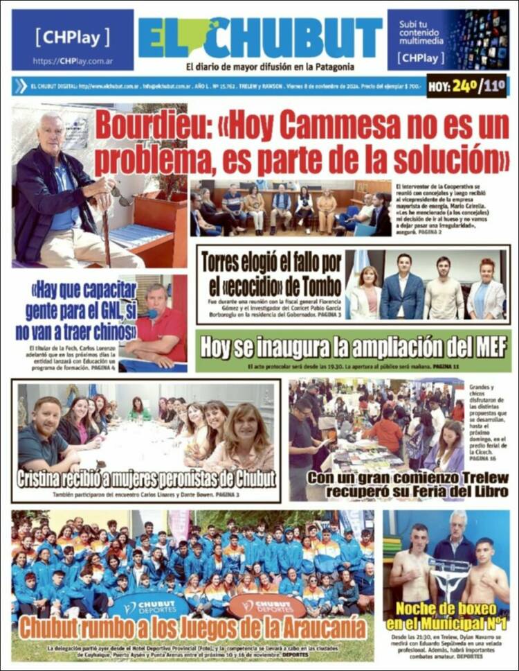 Portada de El Chubut (Argentina)