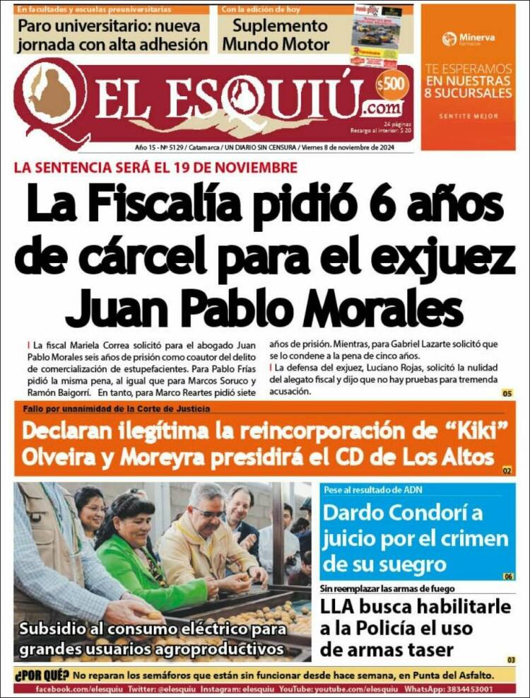 Portada de El Esquiu (Argentina)