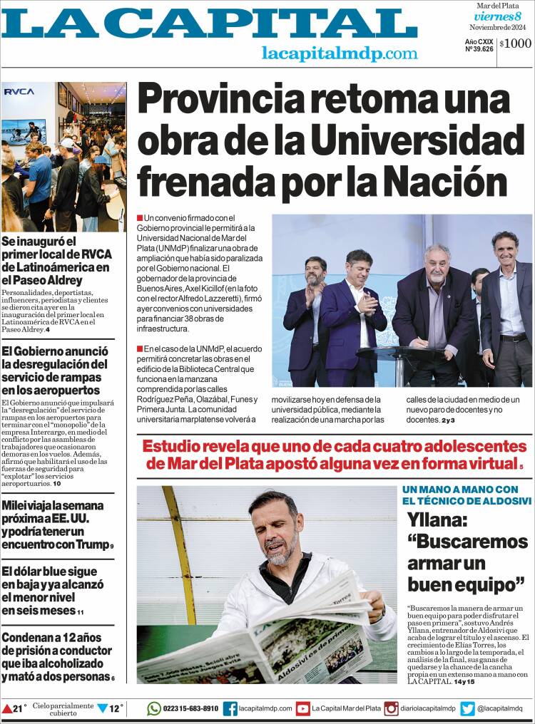 Portada de Diario La Capital - Mar del Plata (Argentina)