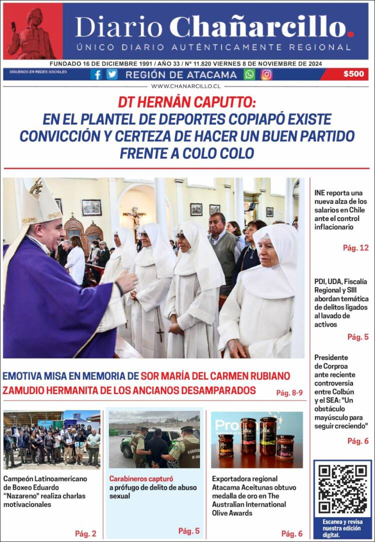 Portada de Diario Chañarcillo (Chile)