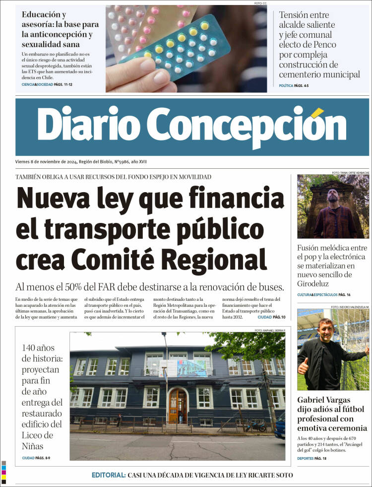 Portada de Diario de Concepción (Chile)