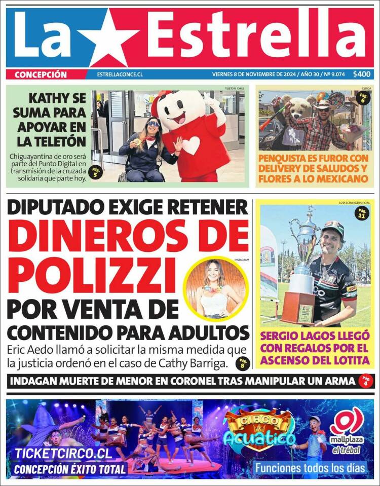 Portada de La Estrella de Concepción (Chile)