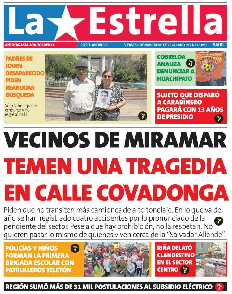 Portada de La Estrella del Norte (Chile)