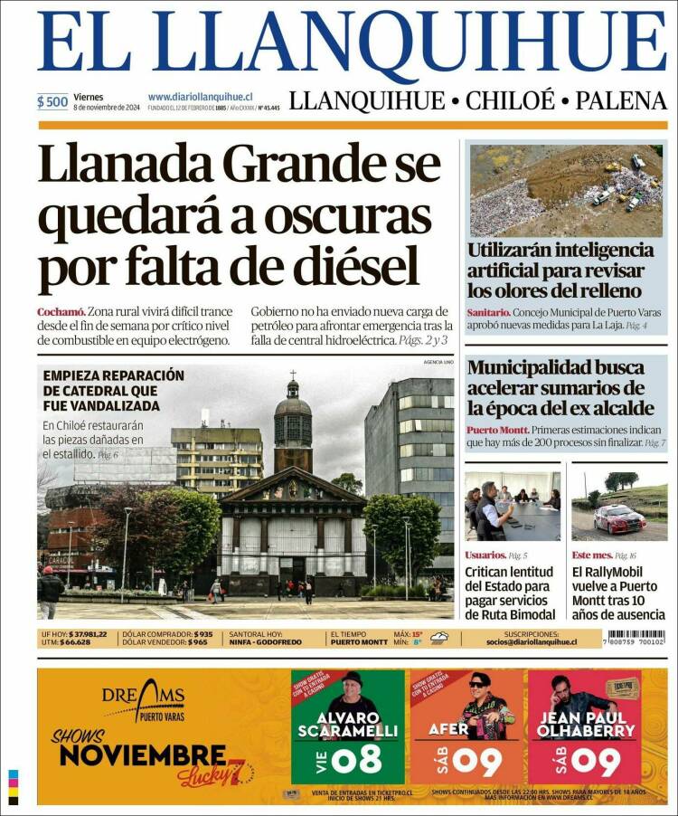 Portada de El Llanquihue (Chile)