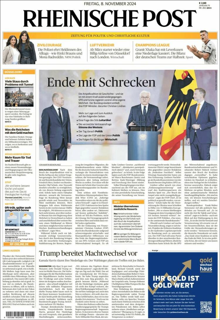 Portada de Rheinische Post (Alemania)