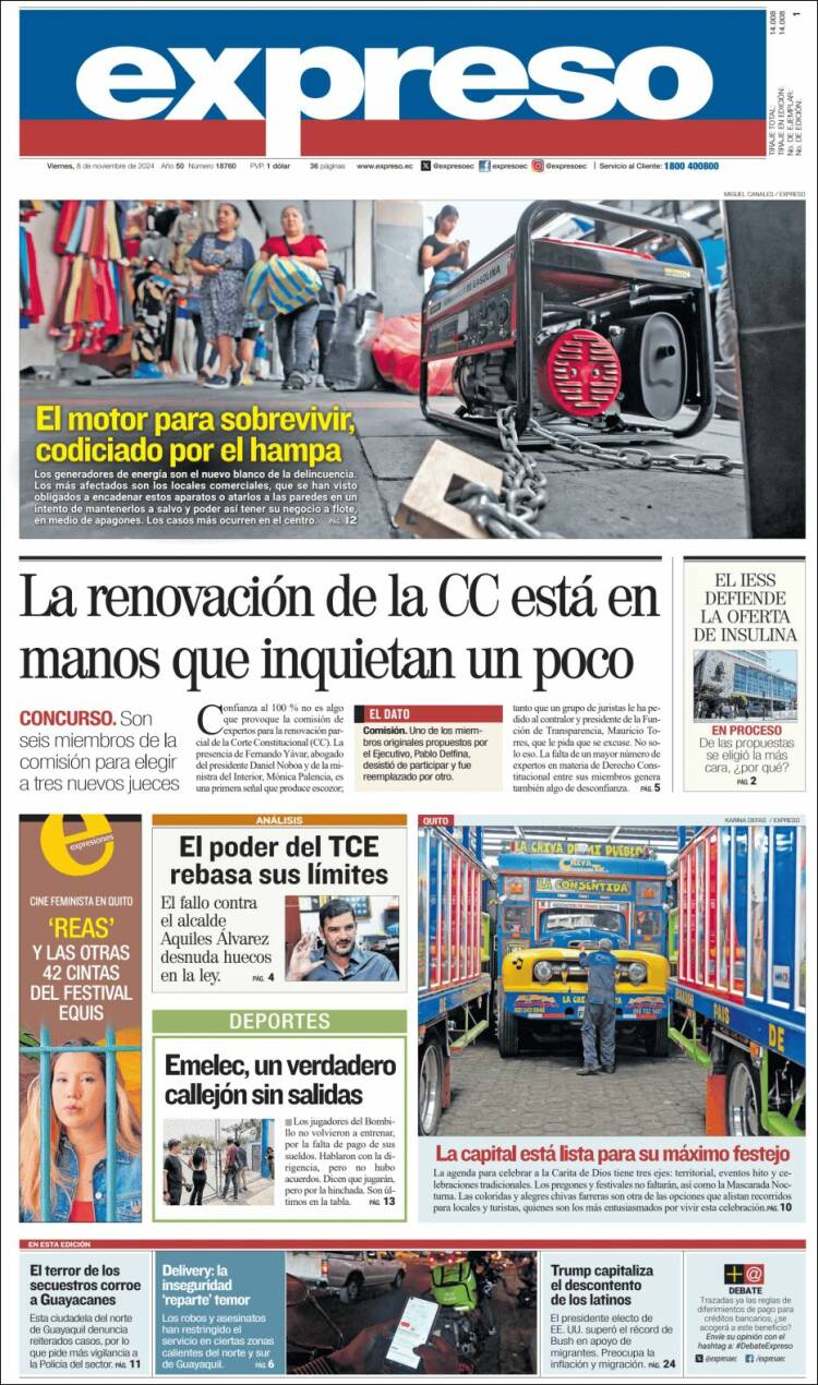 Portada de Expreso (Ecuador)