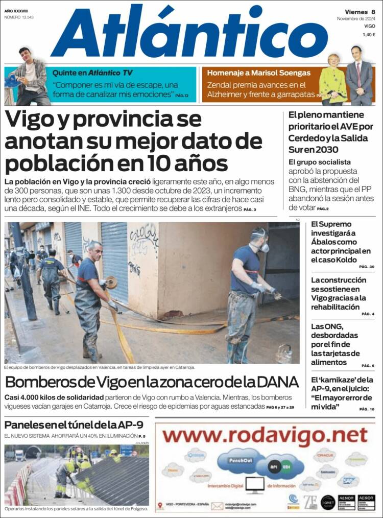 Portada de Atlántico Diario (España)