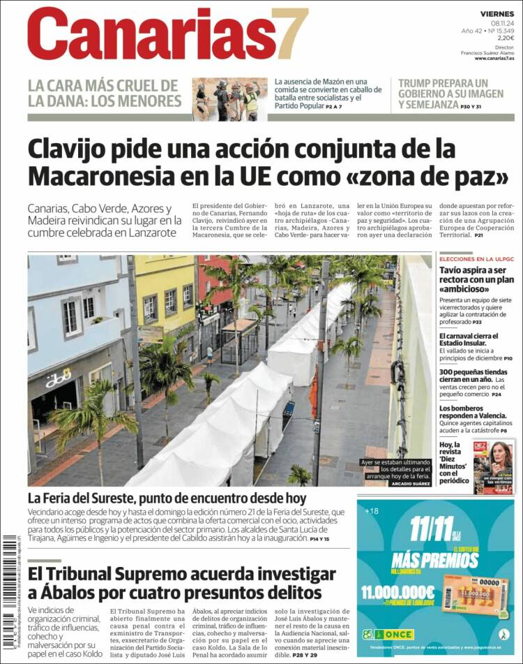 Portada de Canarias 7 (España)