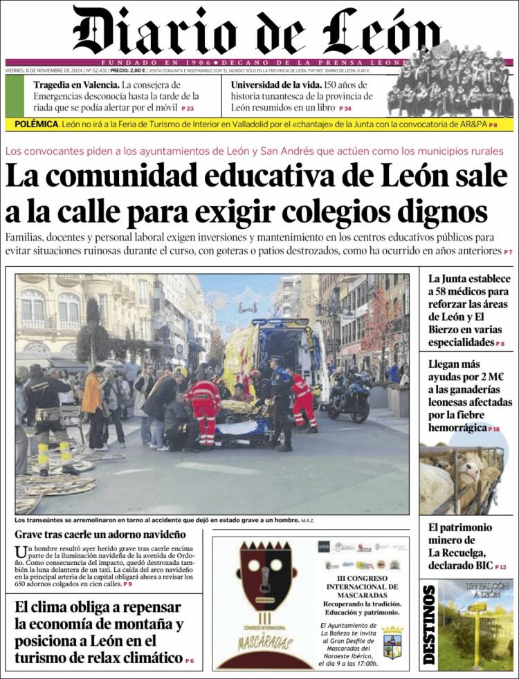 Portada de Diario de León (España)