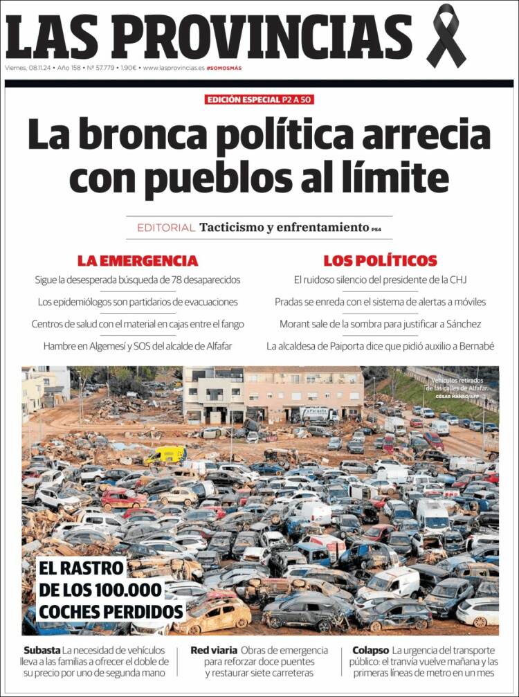 Portada de Las Provincias (España)