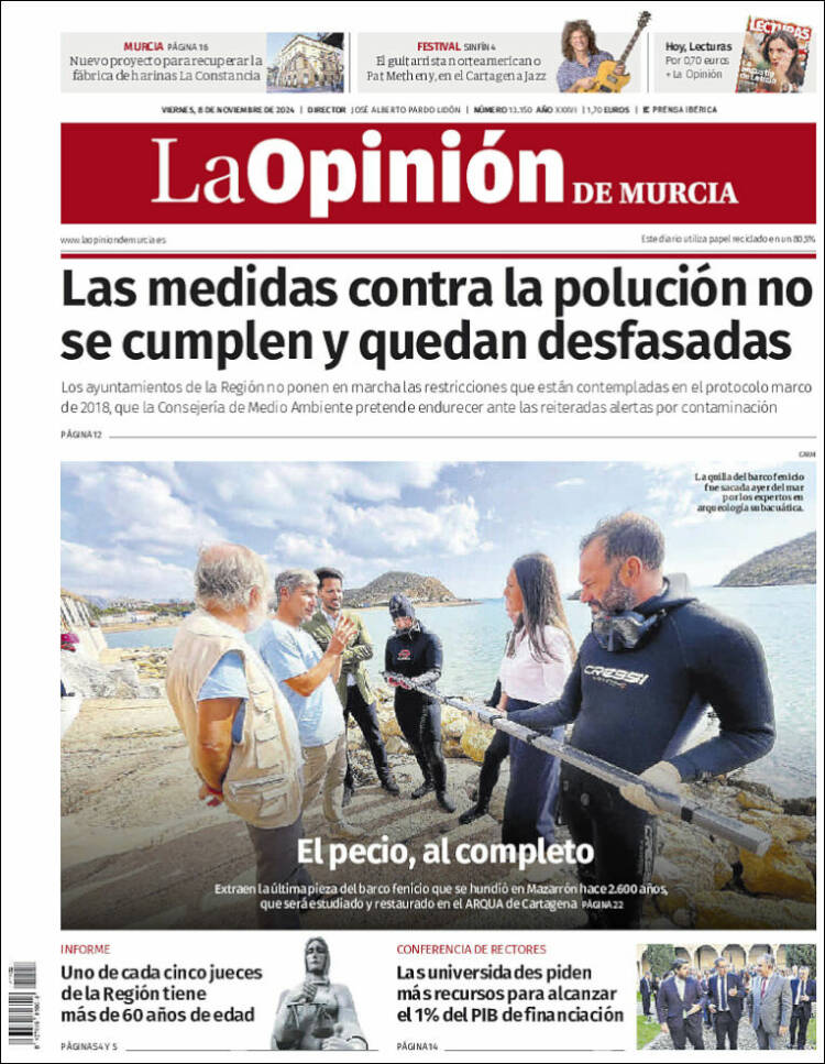 Portada de La Opinión de Murcia (España)