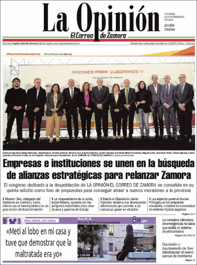 Portada de La Opinión - El Correo de Zamora (España)