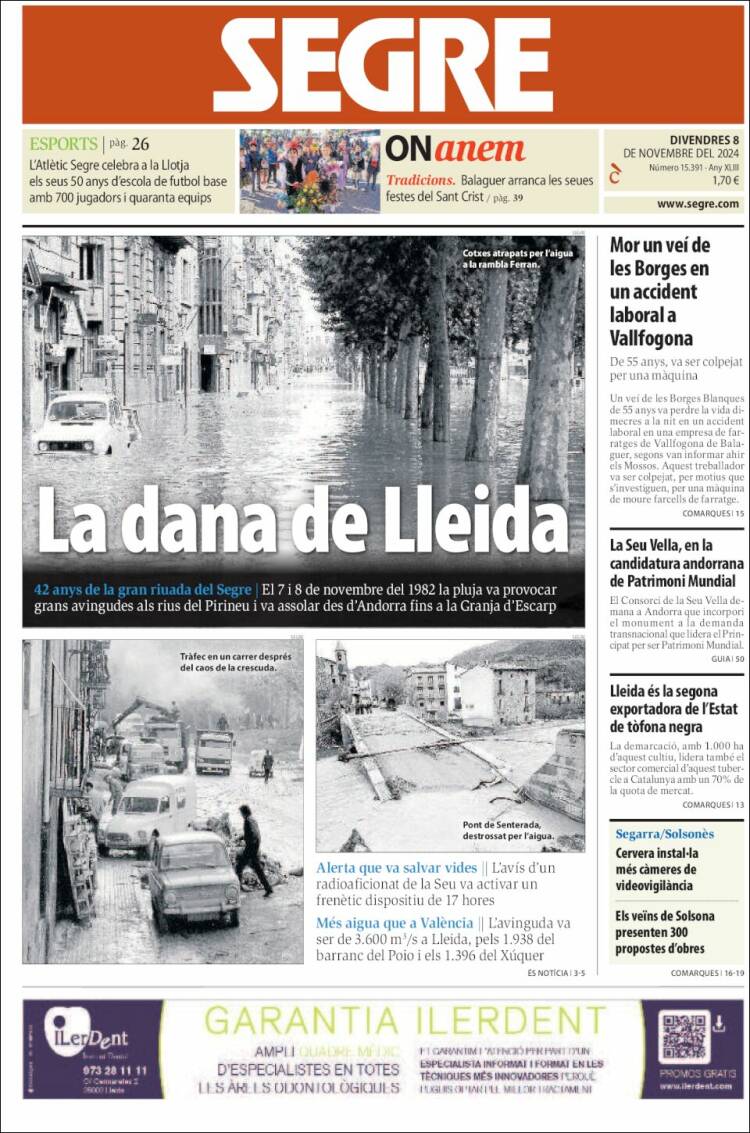 Portada de Segre (España)