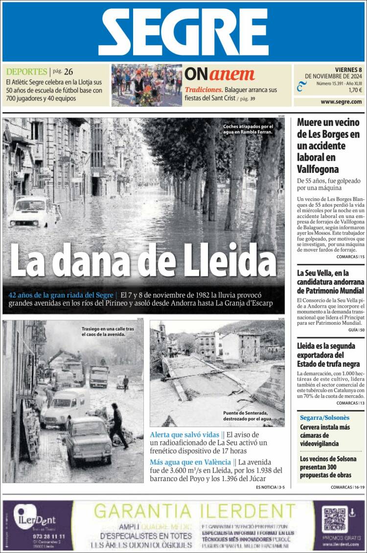 Portada de Segre  (España)