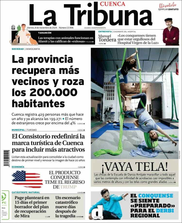 Portada de La Tribuna de Cuenca (España)