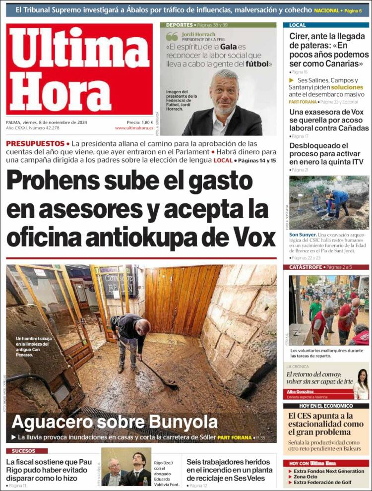 Portada de Última Hora (España)