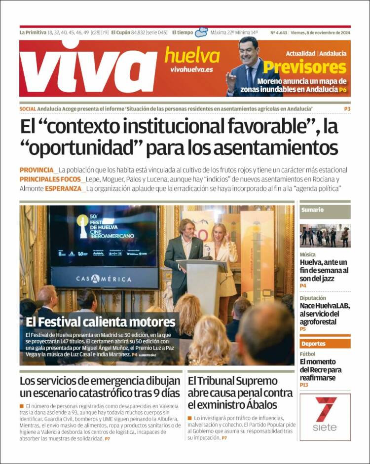 Portada de Viva Huelva (España)