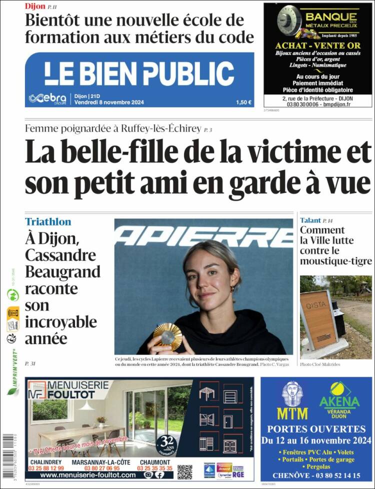 Portada de Le Bien Public (Francia)