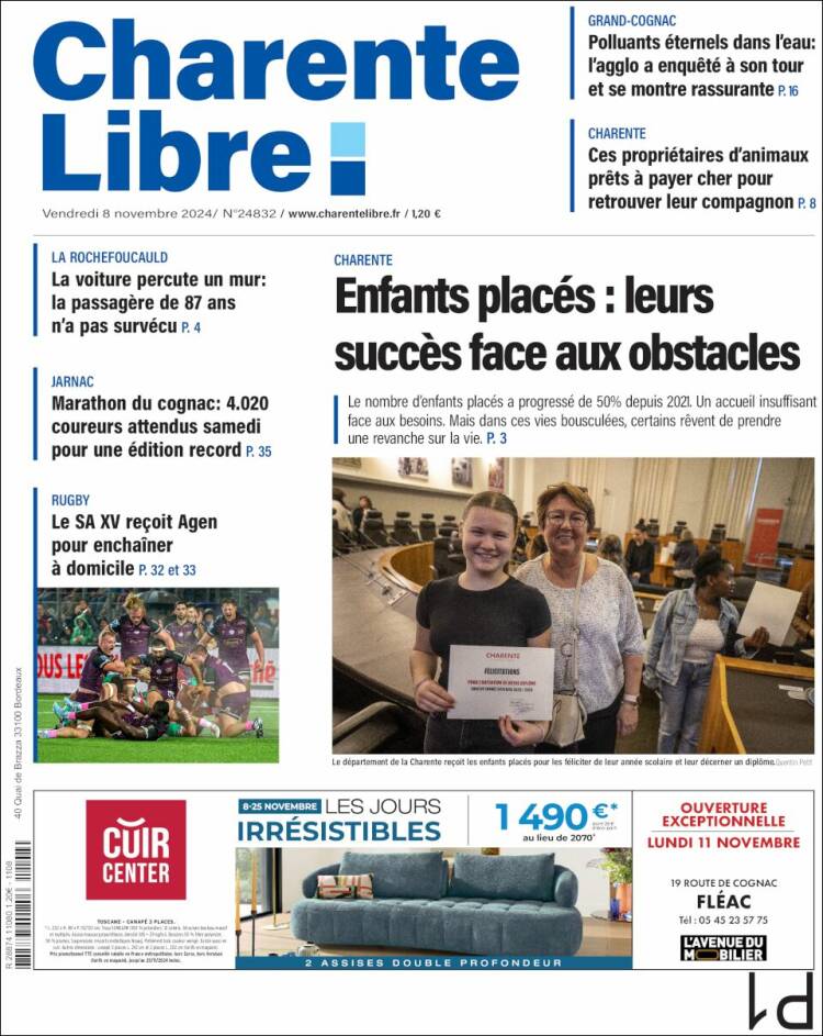 Portada de Charente Libre (Francia)