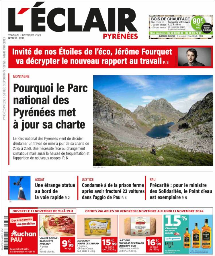 Portada de L'Eclair des Pyrénées (Francia)