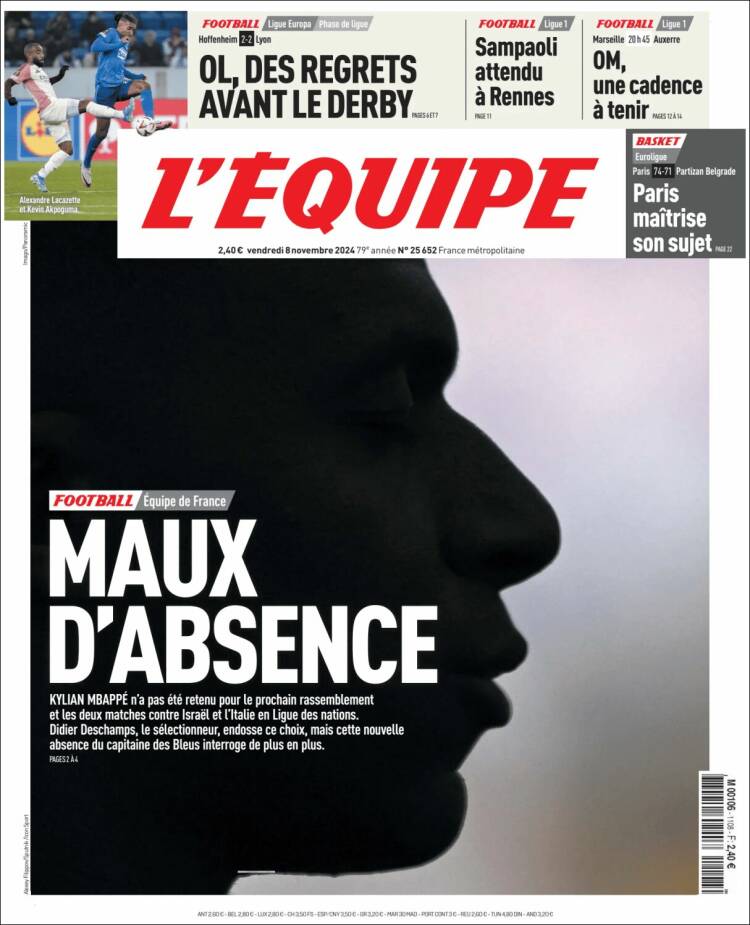 Portada de L'Equipe (France)