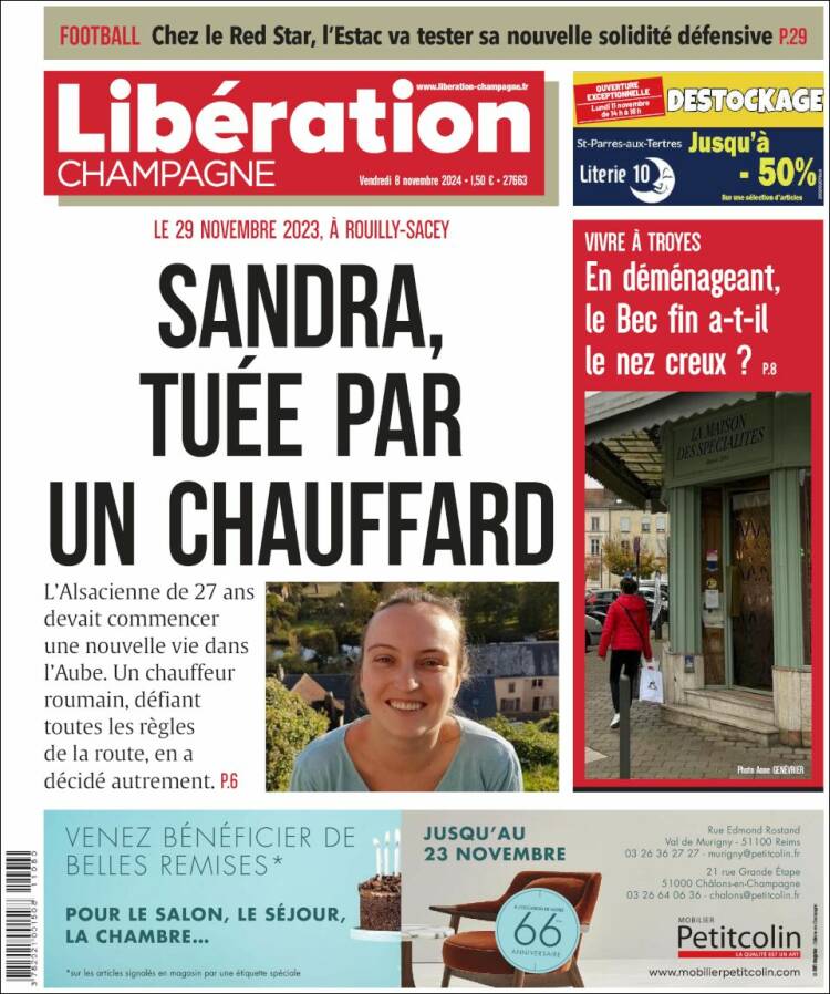 Portada de Libération Champagne (Francia)