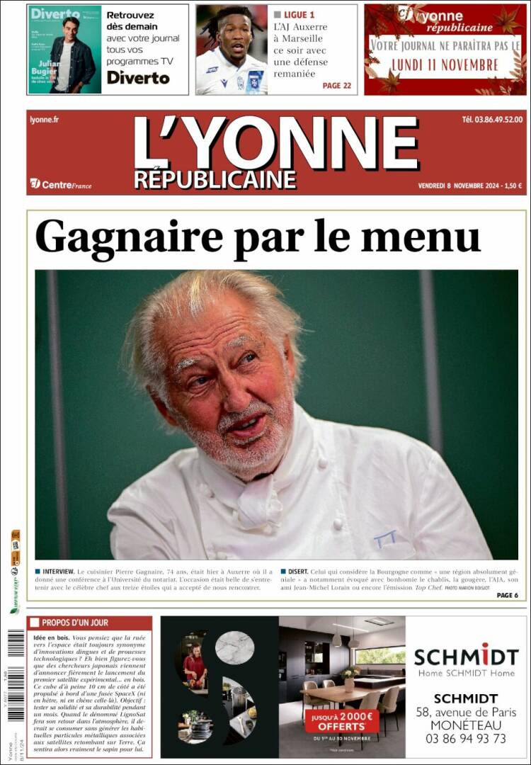 Portada de L'Yonne-Républicaine (Francia)