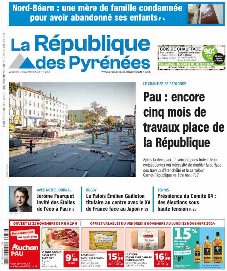 Portada de La République des Pyrénées (Francia)