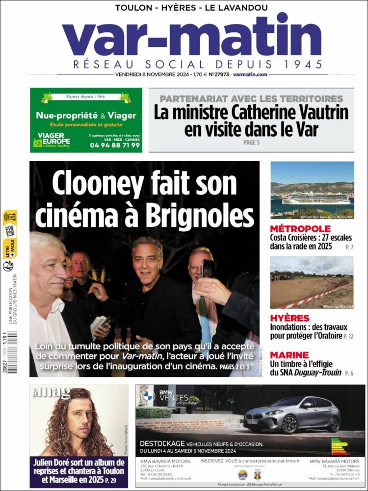Portada de Var-Matin (Francia)