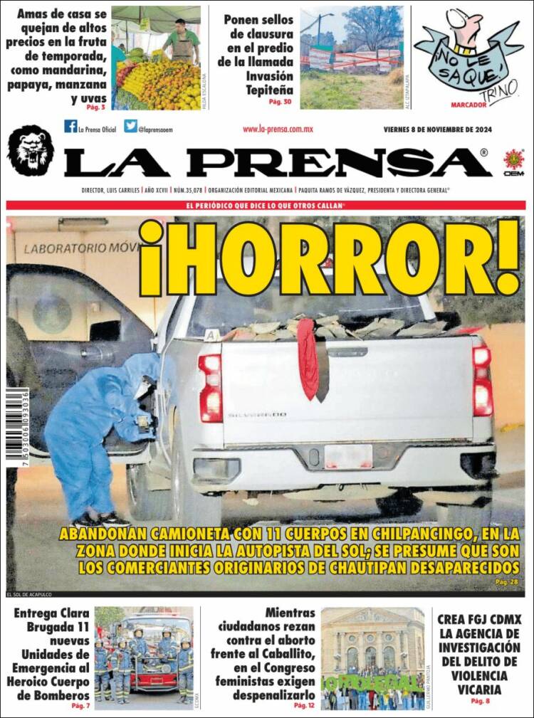Portada de La Prensa (M&eacute;xico)