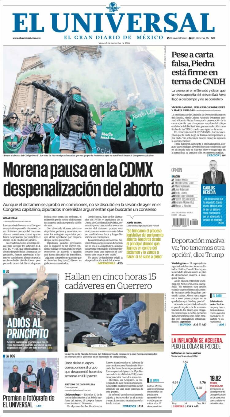 Portada de El Universal (M&eacute;xico)