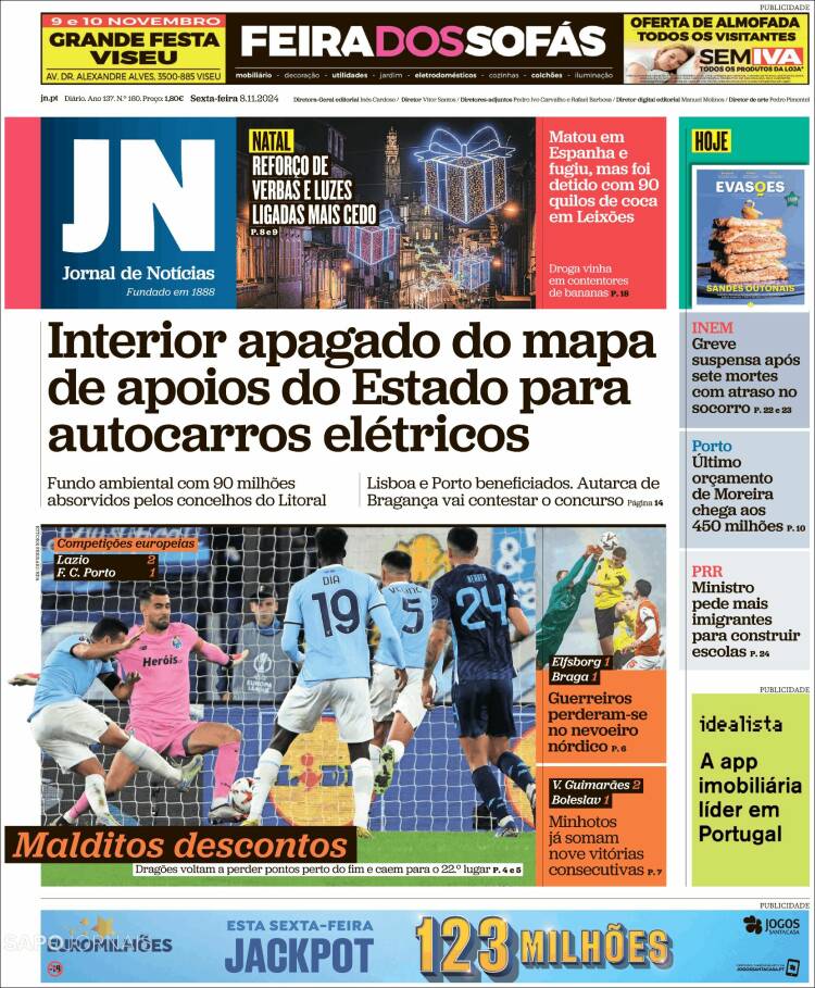 Portada de Jornal de Notícias (Portugal)