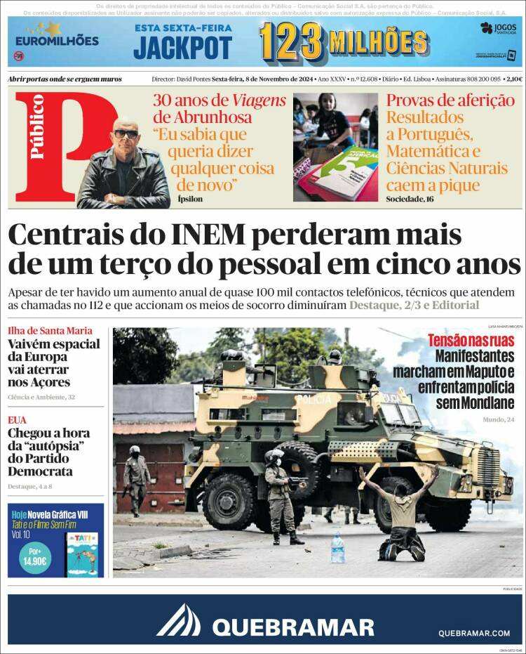 Portada de Público (Portugal)