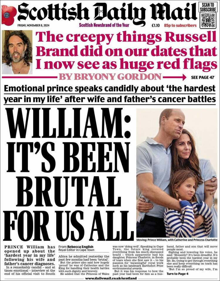 Portada de Scottish Daily Mail (Reino Unido)