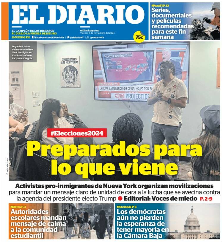 Portada de El Diario NY (USA)